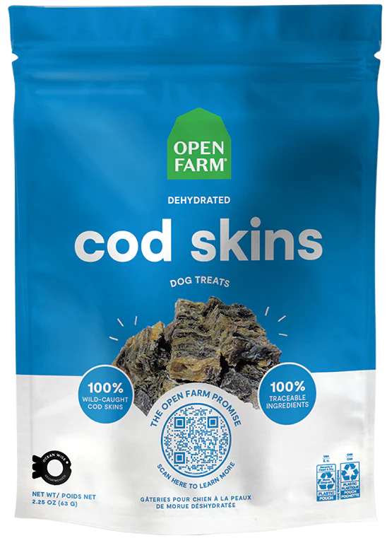 -Grain-free dog food recommendationOpen Farm - Dehydrated Cod Skin Dog Treats