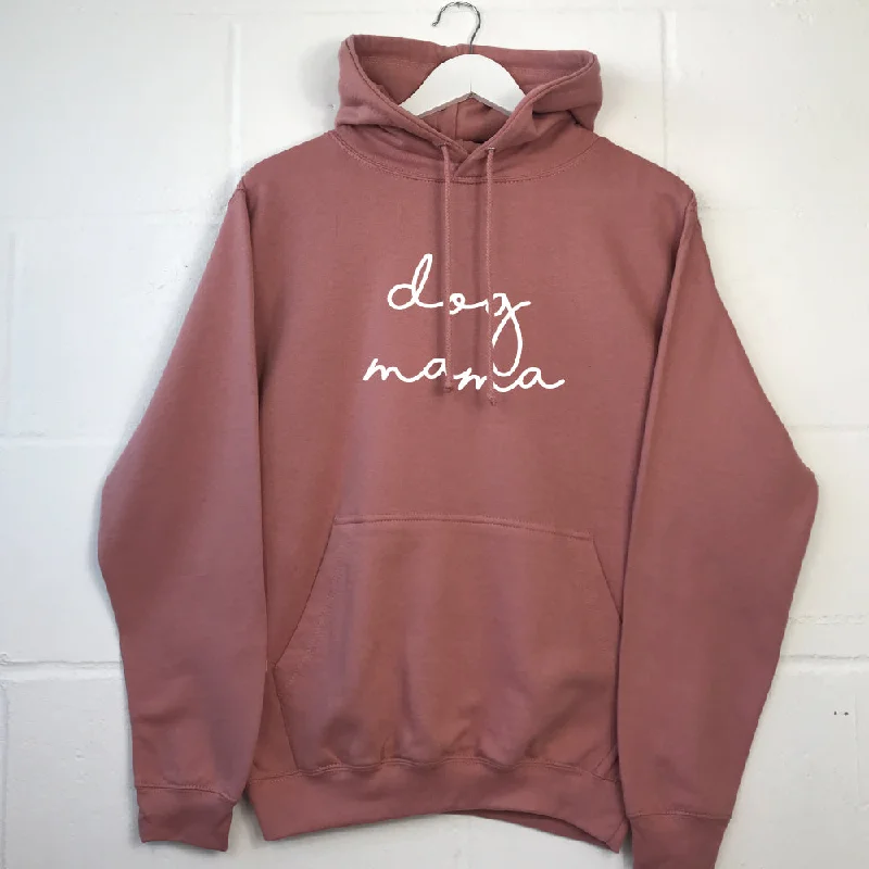 Dog Mama Retro Script Hoodie- Dusty Pink 24