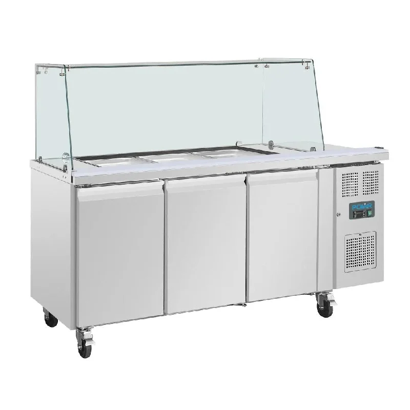 - Organic cotton dog bibsPolar U-Series GN Saladette Counter with Square Sneeze Guard 3 Door