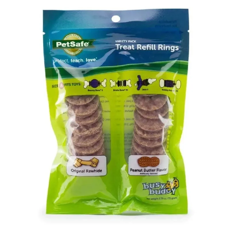  -Splash-proof food bowl AND Anti-choking slow food bowlBusy Buddy Peanut Butter and Rawhide Rings