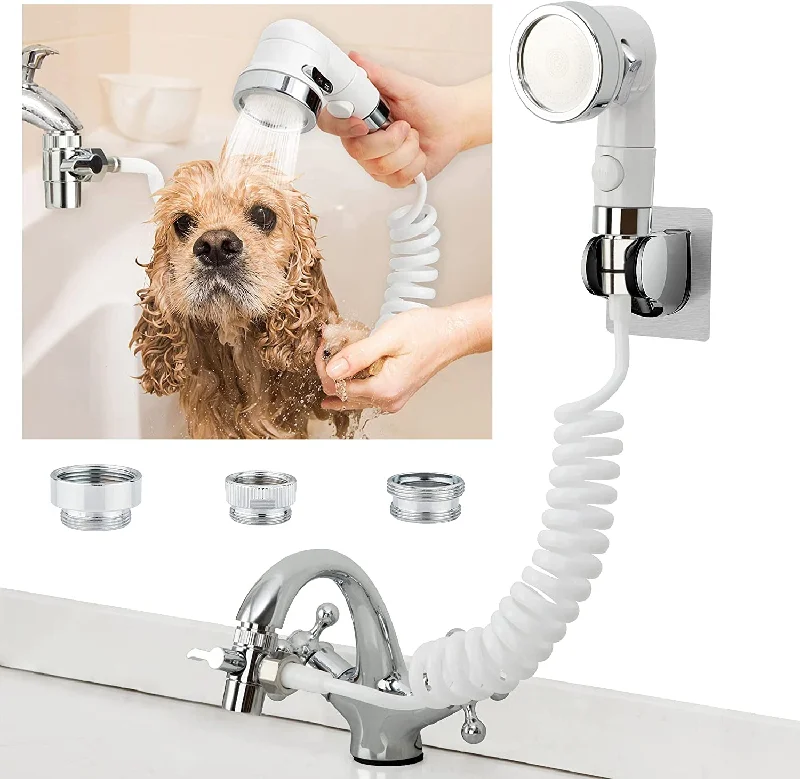 Sink Faucet Sprayer Attachment, Shower Head Attaches to Tub Faucet, Dog Bathing Hose Shower Set for Laundry Bathroom Kitchen Sink Faucet Sprayer Attachment, Shower Head Attaches to Tub Faucet, Dog Bathing Hose Shower Set for Laundry Bathroom Kitchen