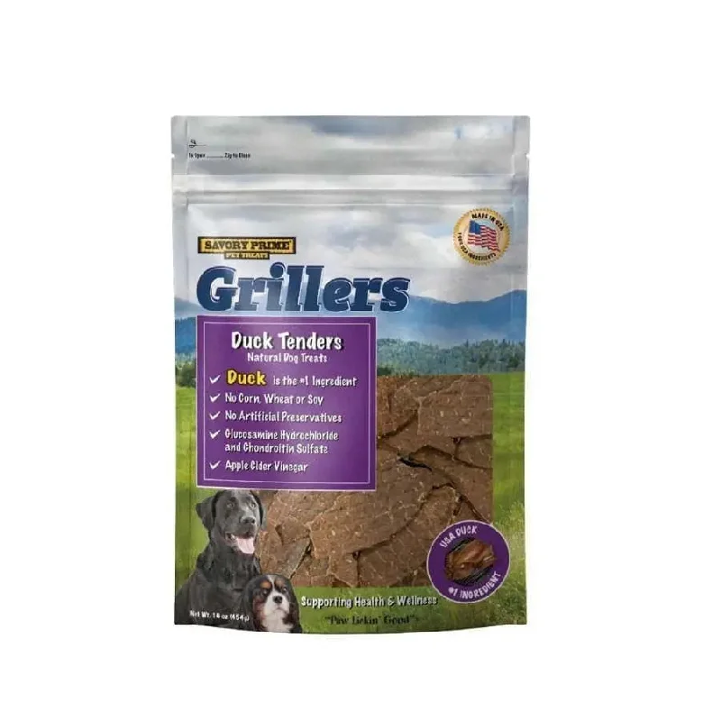 -Splash-proof food bowl AND Anti-choking slow food bowlSavory Prime Grillers Duck Tenders Dog Treats -Splash-proof food bowl AND Anti-choking slow food bowlSavory Prime Grillers Duck Tenders Dog Treats