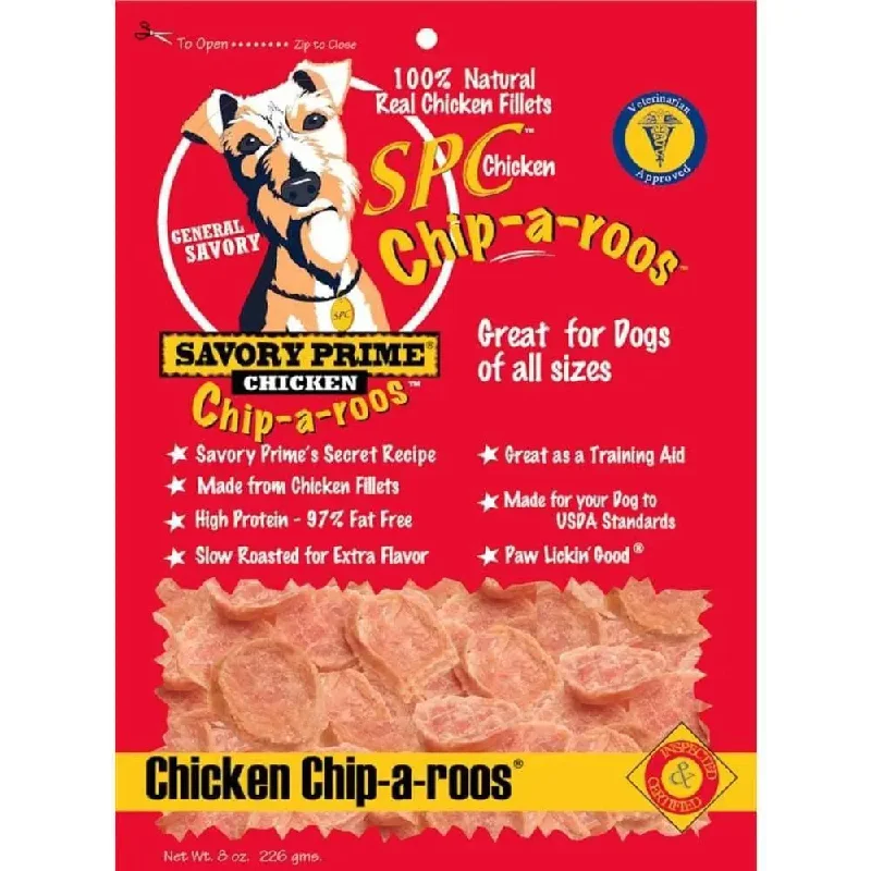 ---Savory Prime Chicken Chip-a-Roos Dog Treat 8 oz