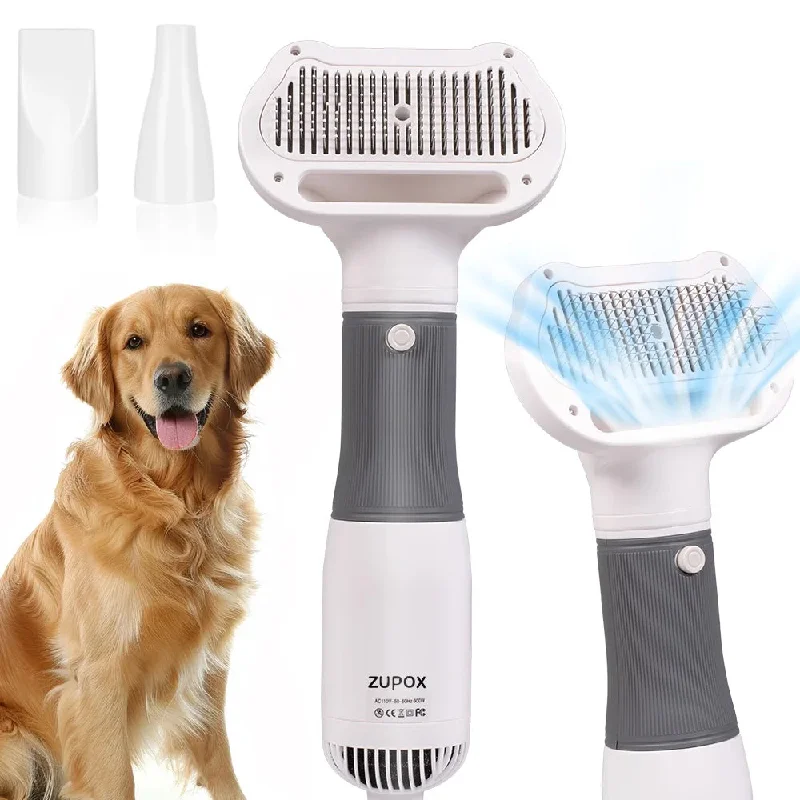 2 in 1 Dog Hair Dryer, Dog Brush for Shedding, Dog Grooming Kit with Slicker Brush, Cat Brush with Adjustable Temperature 2 in 1 Dog Hair Dryer, Dog Brush for Shedding, Dog Grooming Kit with Slicker Brush, Cat Brush with Adjustable Temperature