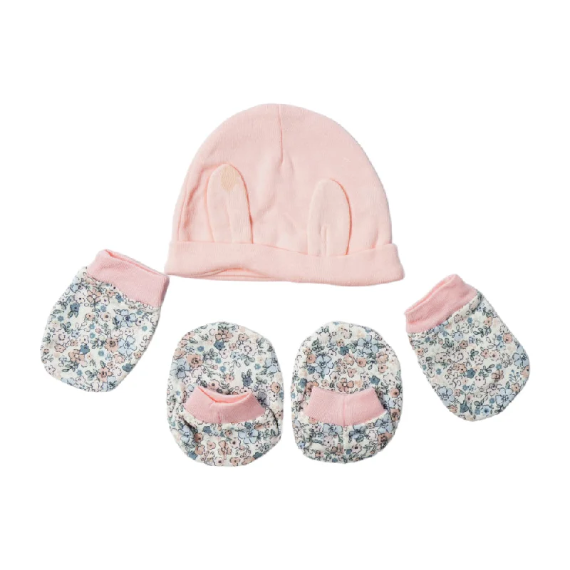 ---BABY COTTON CAP MITTON & BOOTIES SET MDW-23 CHI COT3D68