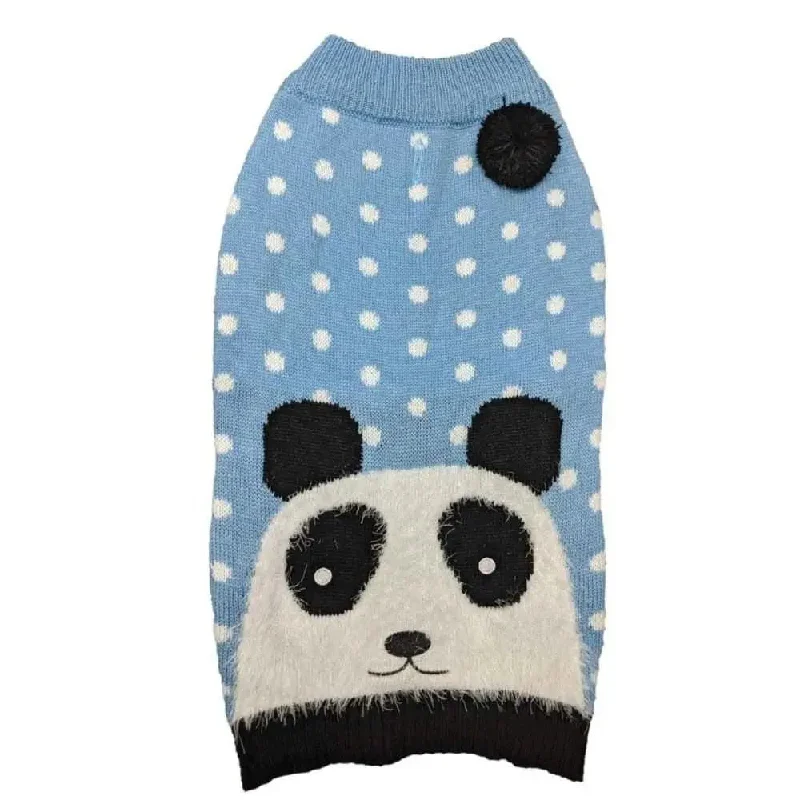---Fashion Pet Panda Dog Sweater Blue