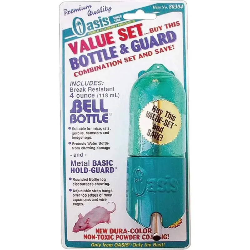 ---Oasis Bell-Bottle with Basic HoldGuard for Small Animals Green