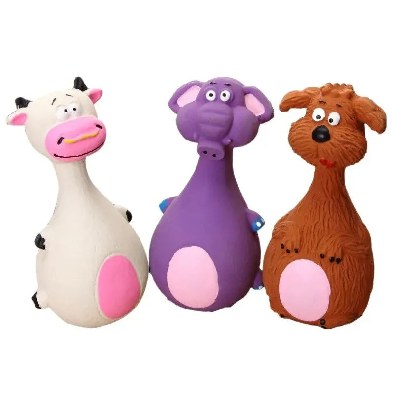 1 Piece Fat Bellied Cartoon Fun Bite Resistant Latex Sound Dog Toy Purple Elephant White Cow Brown Optional 1 Piece Fat Bellied Cartoon Fun Bite Resistant Latex Sound Dog Toy Purple Elephant White Cow Brown Optional