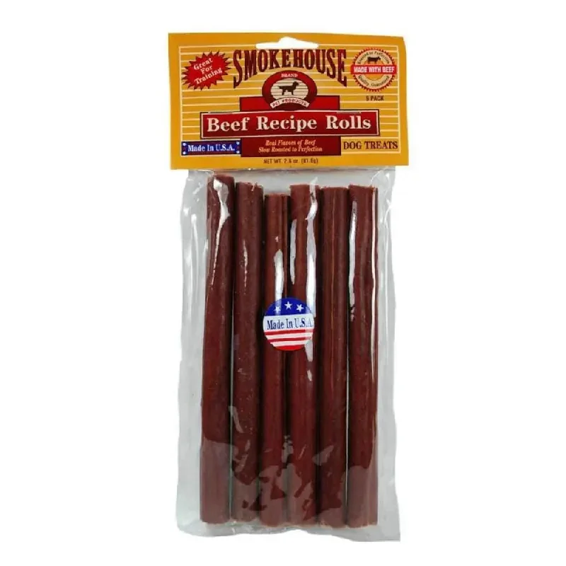 - Teething and chewing toys for puppiesSmokehouse USA Made Beefy Rolls Dog Treats