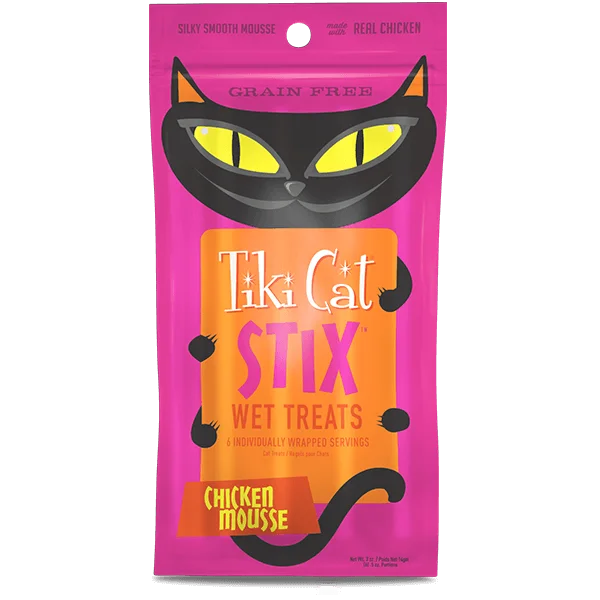    - Outdoor cat food  Tiki Cat Stix Chicken