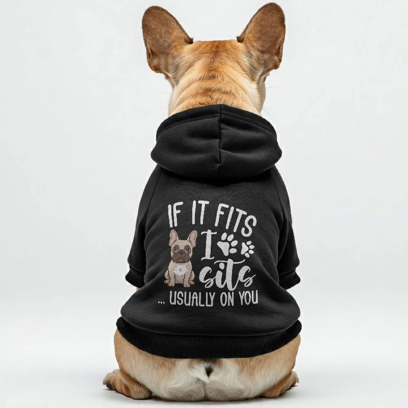 If it fits, I sits... usually on you - Personalized French Bulldog Hoodies with Funny Quotes – Stylish, Cozy, and Premium 100% Cotton If it fits, I sits... usually on you - Personalized French Bulldog Hoodies with Funny Quotes – Stylish, Cozy, and Premium 100% Cotton