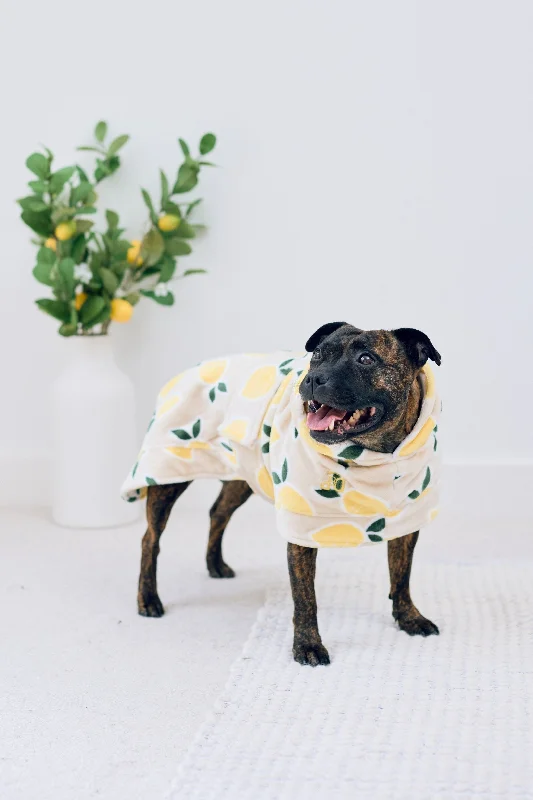Cutie Frutti Dog Robe | Lemon