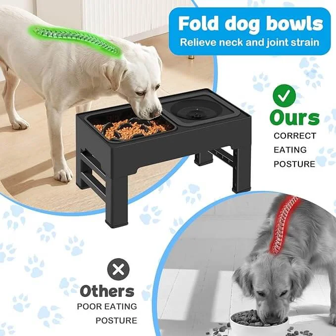 KUTKUT 2-in-1 Elevated Slow Feeder Dog Bowls 4 Height Adjustable Raised Bowls with No Spill Dog Water Bowl and Slow Feeder Dog Bowl for Small Medium Large Dogs (Capacity: SF 1.1L, Water Bowl 2L)… KUTKUT 2-in-1 Elevated Slow Feeder Dog Bowls 4 Height Adjustable Raised Bowls with No Spill Dog Water Bowl and Slow Feeder Dog Bowl for Small Medium Large Dogs (Capacity: SF 1.1L, Water Bowl 2L)…