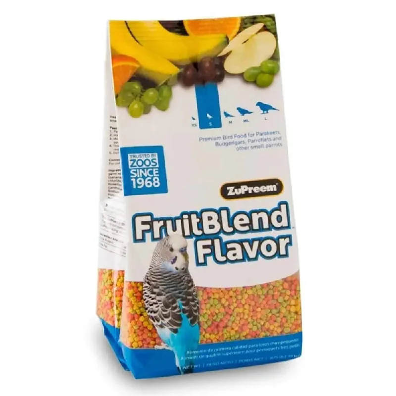 - Parrot climbing and standing wooden frameZuPreem FruitBlend with Natural Flavor Pelleted Bird Food for Small Birds 1ea/0.875 lb - Parrot climbing and standing wooden frameZuPreem FruitBlend with Natural Flavor Pelleted Bird Food for Small Birds 1ea/0.875 lb