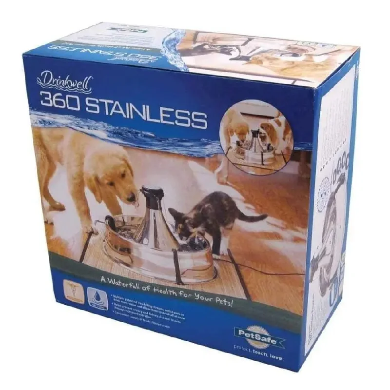 - Air box TSA certified check-inDrinkwell Stainless Steel 360 Pet Fountain 128oz Silver