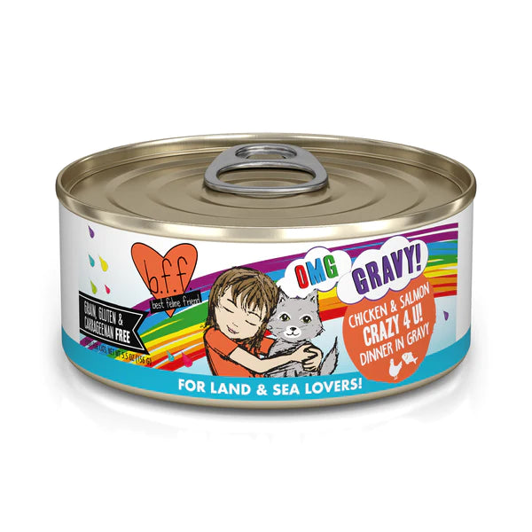    - Digestive care cat food  BFF OMG Chicken & Salmon Crazy 4 U!
