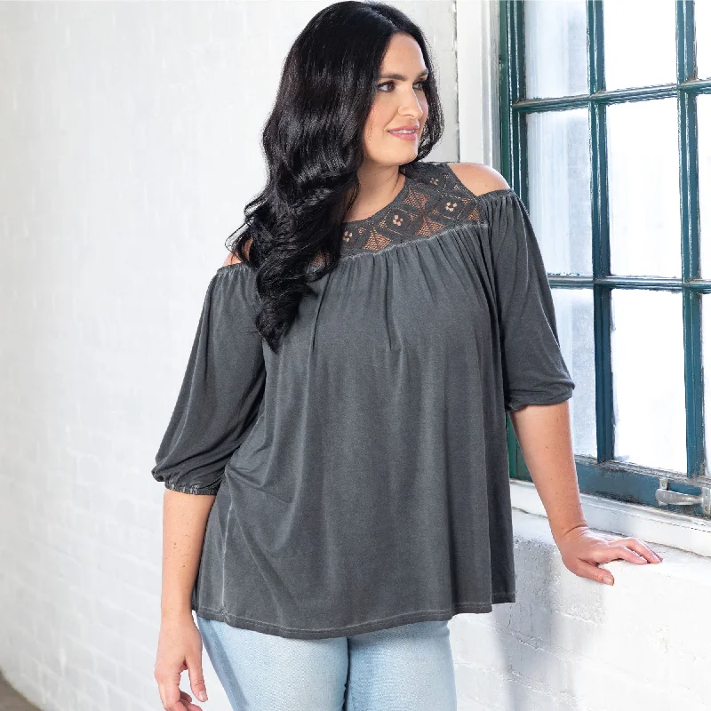 - Foldable and portable cat bagCold Shoulder Juliet Sleeve Top