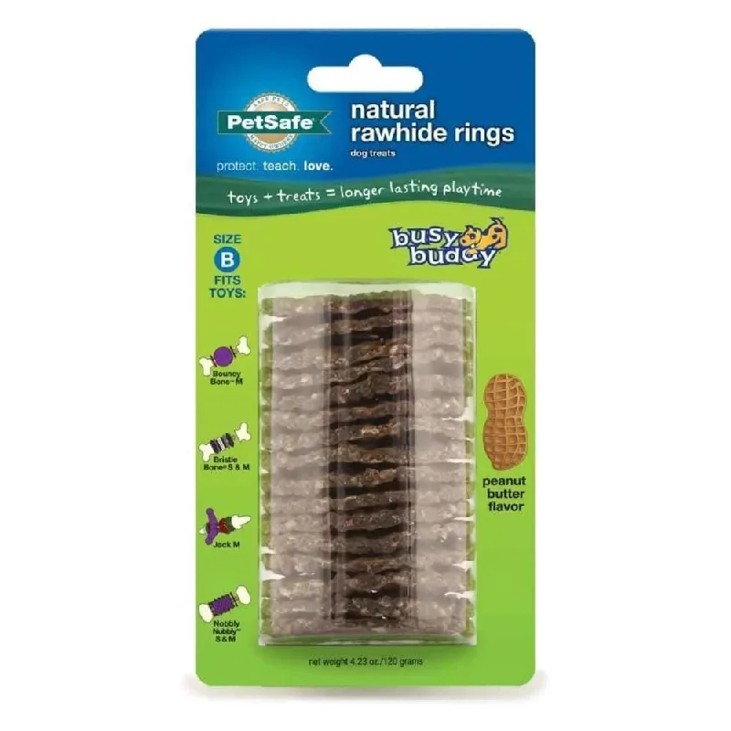 - Hamster silent running wheel to prevent chewingBusy Buddy Peanut Butter Flavor Rawhide Rings Dog Treat