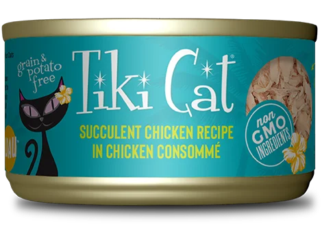    - Indoor cat food  Tiki Cat Luau Succulent Chicken Puka Puka