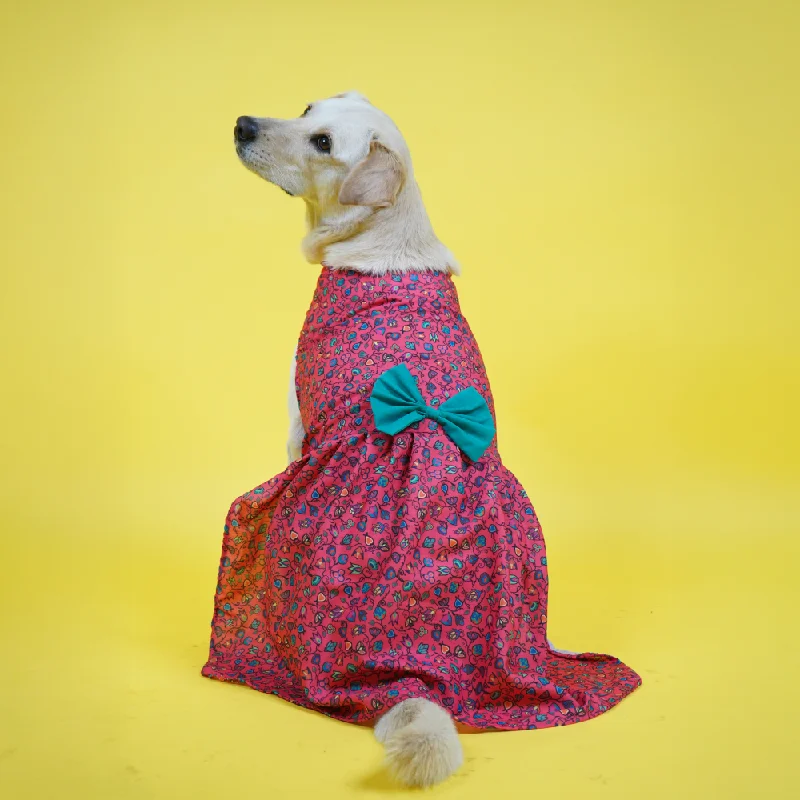 - Car dog seat beltSkatrs Bold Fuchsia Printed Dress for Dogs and Cats (Pink)