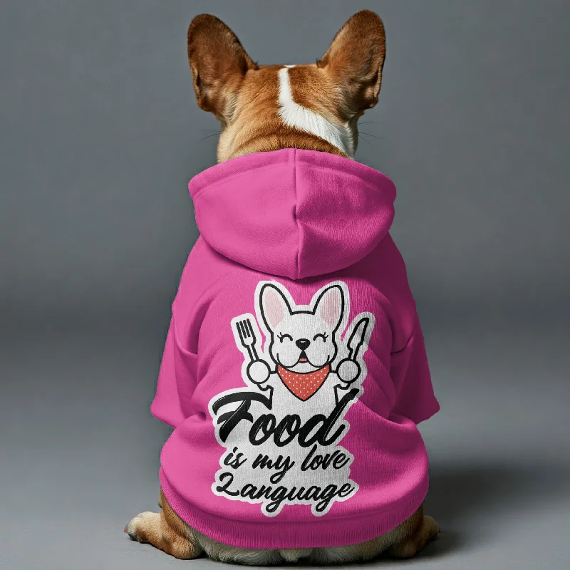 Food is my love language - Personalized French Bulldog Hoodies with Funny Quotes – Stylish, Cozy, and Premium 100% Cotton Food is my love language - Personalized French Bulldog Hoodies with Funny Quotes – Stylish, Cozy, and Premium 100% Cotton