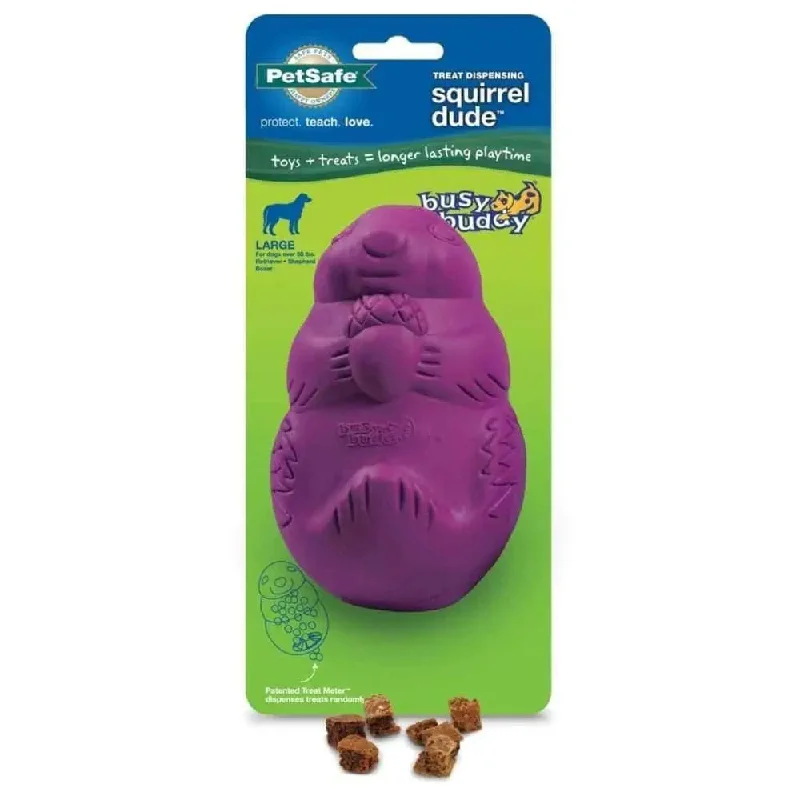  -Explosion-proof leash FOR LARGE dogsBusy Buddy Dog Toy Squirrel Dude Purple