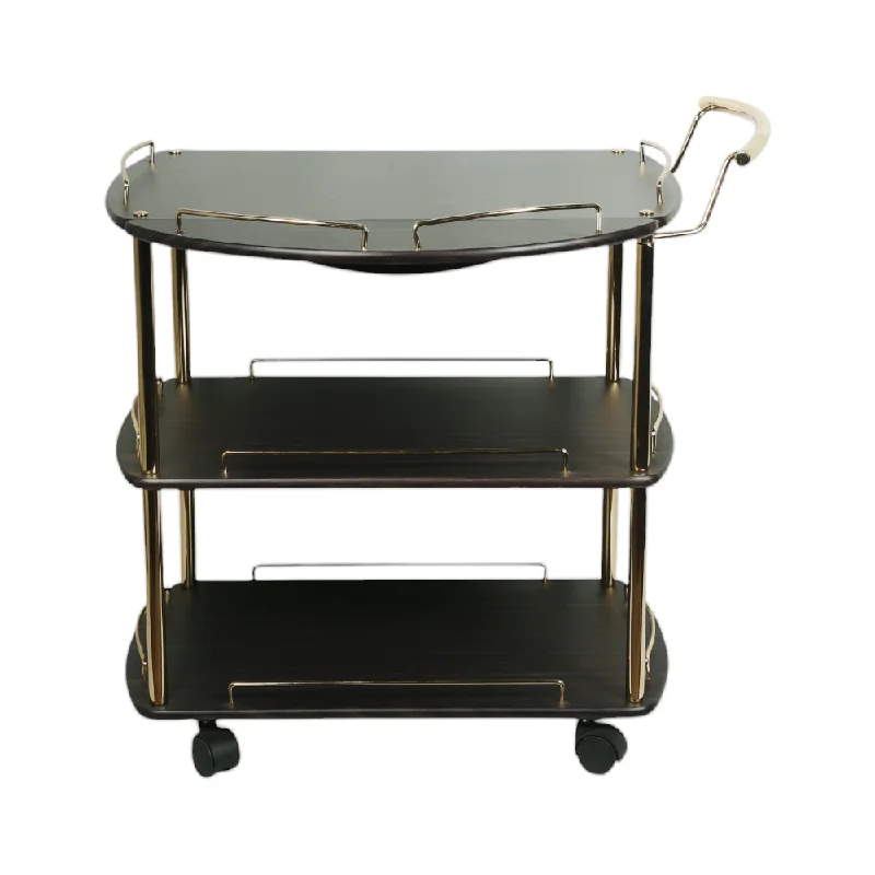 - ​​Christmas pet Christmas clothingTEA TROLLEY FOLDING 3 SHELF D/BROWN GOLDEN