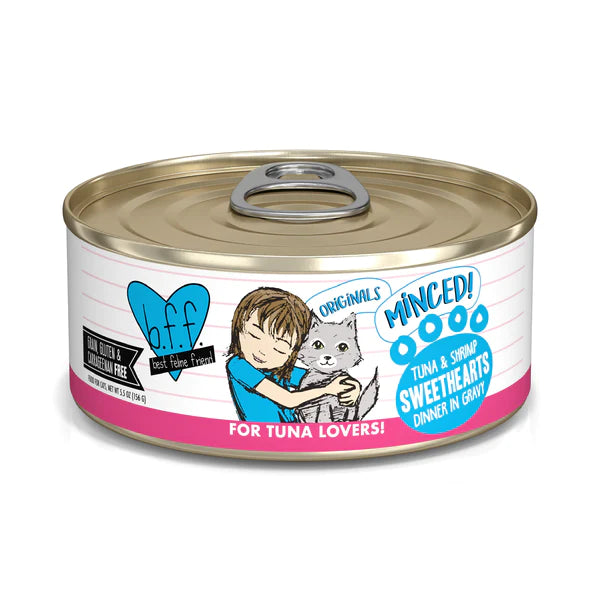    - Chicken flavor cat food  BFF Tuna & Shrimp Sweethearts
