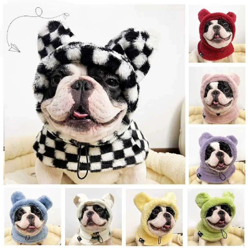 Warmie Frenchie Winter Plush Hat - Cozy & Stylish for French Bulldogs