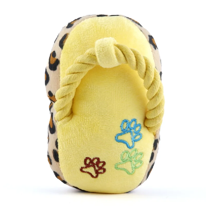 - Solid wood cat climbing frame customizedPet Vogue Sandal Shaped Yellow Plush Toy for Dogs | For Soft Chewers