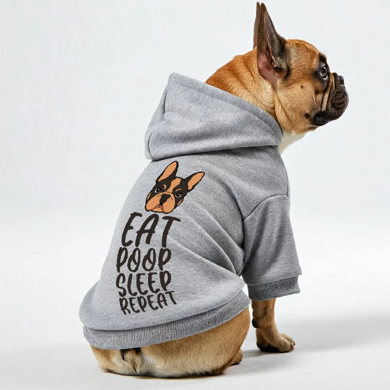 Eat poop Sleep - Personalized French Bulldog Hoodies with Funny Quotes – Stylish, Cozy, and Premium 100% Cotton Eat poop Sleep - Personalized French Bulldog Hoodies with Funny Quotes – Stylish, Cozy, and Premium 100% Cotton