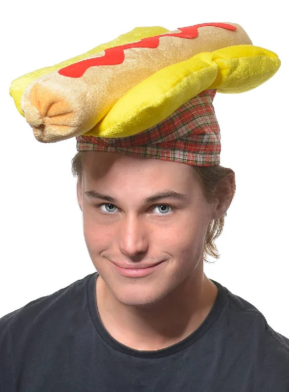 Hot Dog Plush Novelty Food Hat