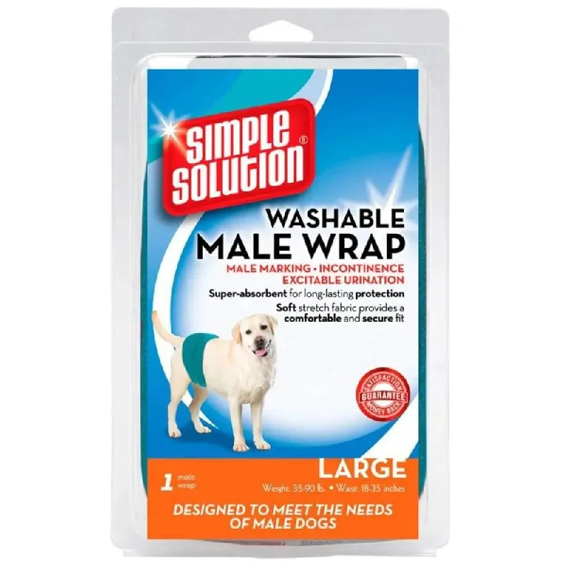 - Remote interactive pet feederSimple Solution Washable Male Wrap Blue 1ea/Large