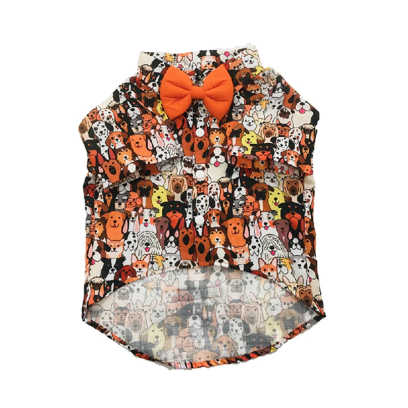 -Anti-scratch scratching board AND cat bed in oneDogobow Doggo Print Shirt for Dogs (Orange/White) -Anti-scratch scratching board AND cat bed in oneDogobow Doggo Print Shirt for Dogs (Orange/White)