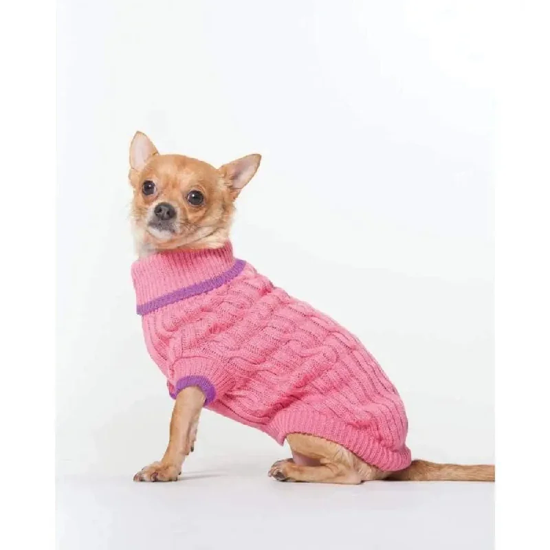- Car dog seat beltFashion Pet Classic Cable Dog Sweater Pink