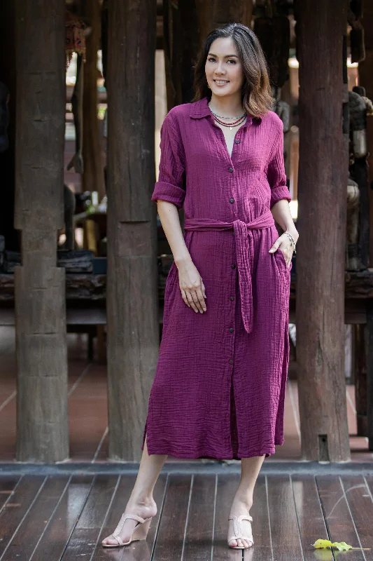 - Cat hair ball removal and hair removal creamStreet Smarts in Maroon Handmade Belted Cotton Shirtwaist Dress from Thailand - Cat hair ball removal and hair removal creamStreet Smarts in Maroon Handmade Belted Cotton Shirtwaist Dress from Thailand