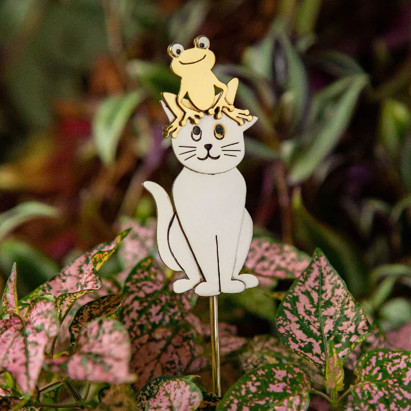 - ​​Pet toys under    yuanHappy Cat & Frog Mixed Metal Plant Stake