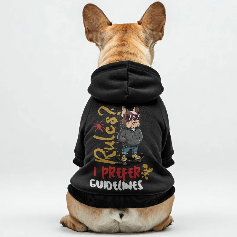 Rules? I prefer guidelines - Personalized French Bulldog Hoodies with Funny Quotes – Stylish, Cozy, and Premium 100% Cotton Rules? I prefer guidelines - Personalized French Bulldog Hoodies with Funny Quotes – Stylish, Cozy, and Premium 100% Cotton