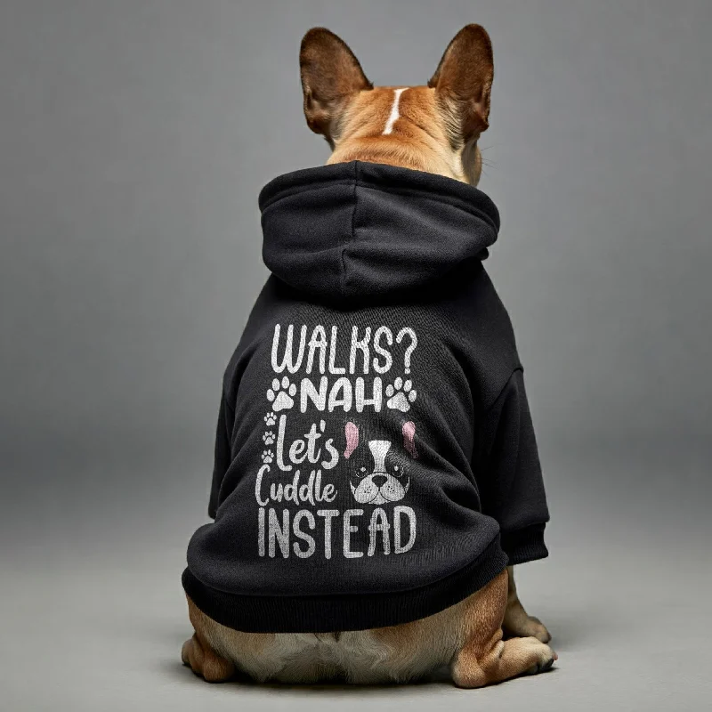 Walks? Nah. Let’s cuddle instead - Personalized French Bulldog Hoodies with Funny Quotes – Stylish, Cozy, and Premium 100% Cotton Walks? Nah. Let’s cuddle instead - Personalized French Bulldog Hoodies with Funny Quotes – Stylish, Cozy, and Premium 100% Cotton