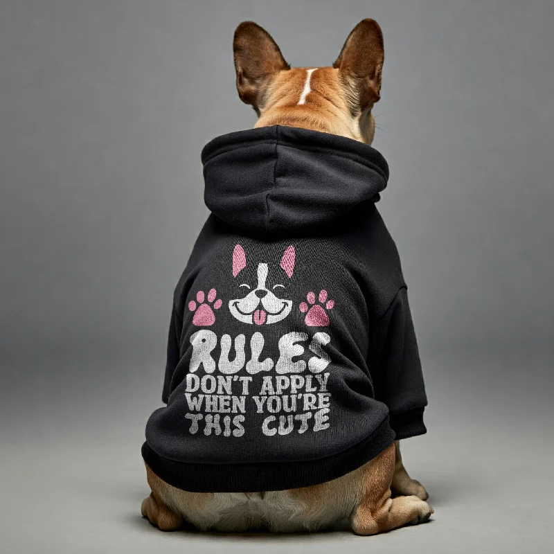 Rules don’t apply when you’re this cute - Personalized French Bulldog Hoodies with Funny Quotes – Stylish, Cozy, and Premium 100% Cotton Rules don’t apply when you’re this cute - Personalized French Bulldog Hoodies with Funny Quotes – Stylish, Cozy, and Premium 100% Cotton