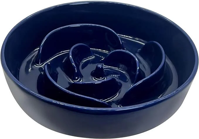KUTKUT Ceramic Slow Feeder Dog Bowls, Pet Slow Feeder for Puppy Kitten, Slow Down Puzzle Eating Dog Food Bowl Food Dish for Fast Eaters Small Pets KUTKUT Ceramic Slow Feeder Dog Bowls, Pet Slow Feeder for Puppy Kitten, Slow Down Puzzle Eating Dog Food Bowl Food Dish for Fast Eaters Small Pets