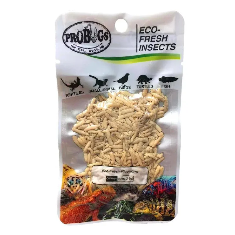 - Teething and chewing toys for puppiesPro Bugs Eco-Fresh Riceworm for Finches, Conures, Tropical Fish, Frogs food