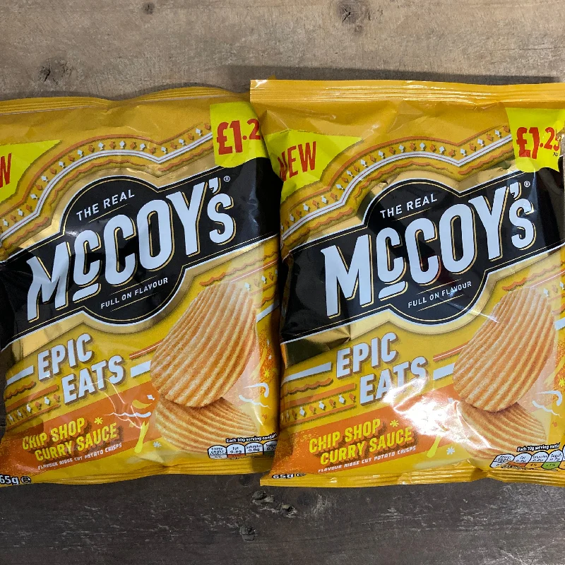 Pet Products6x Mccoy's Epic Eat Chip Shop Curry Sauce Crisps Share Bags (6x65g)