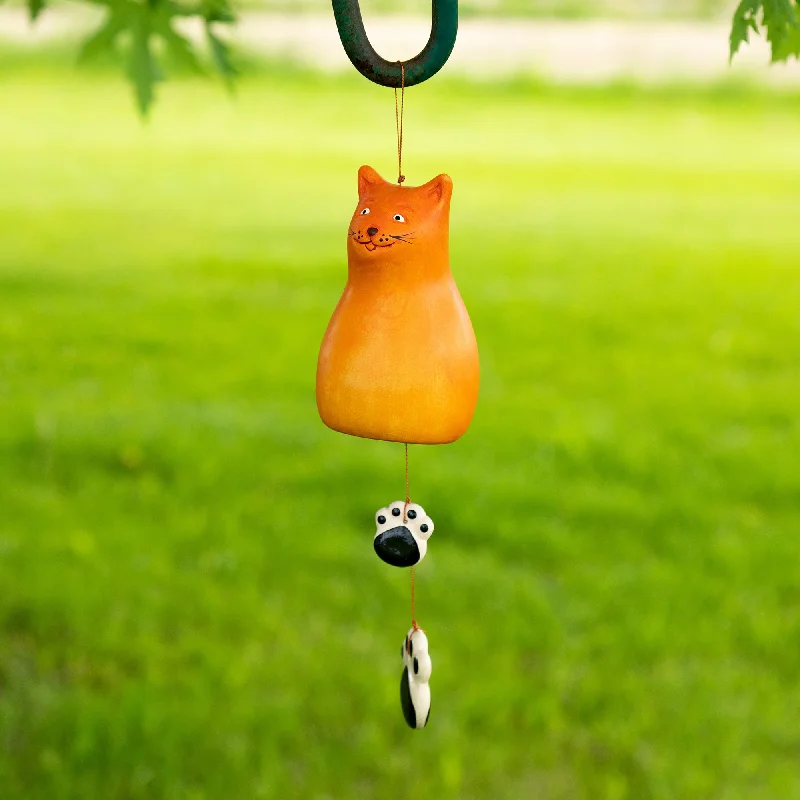 - Summer pet ice matOrange Cat Hand Painted Ceramic Wind Chime
