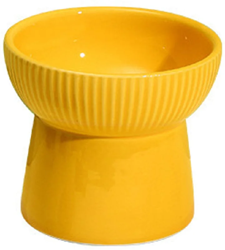 KUTKUT Ceramic Cat Food Or Water Bowl, Raised Cat Feeder Dishes with Stand, Elevated Pet Food Bowl for Cats and Small Dogs, Stress Free Backflow Prevention, Anti Vomiting & Reduce Neck Burden (Yellow)… KUTKUT Ceramic Cat Food Or Water Bowl, Raised Cat Feeder Dishes with Stand, Elevated Pet Food Bowl for Cats and Small Dogs, Stress Free Backflow Prevention, Anti Vomiting & Reduce Neck Burden (Yellow)…