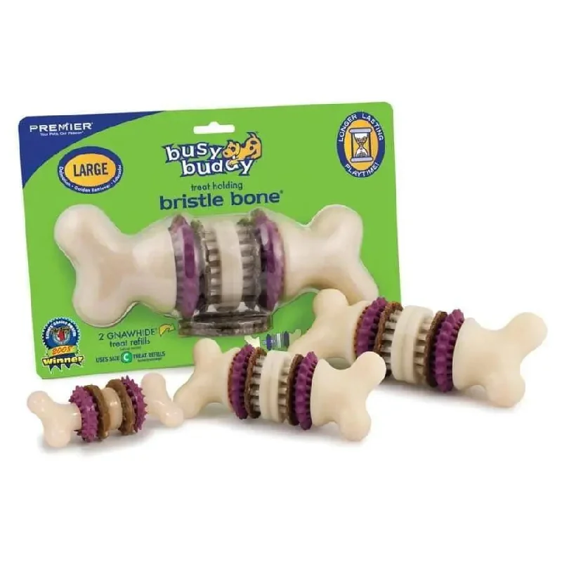 ---Busy Buddy Bristle Bone Chew Toy Multi-Color