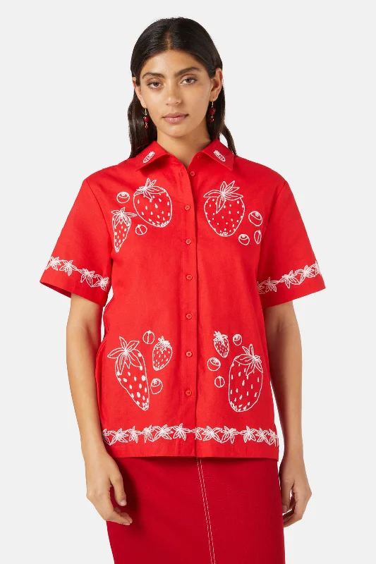 - Pet vitamin complex nutrition tabletsStrawberry Patch Embroidered Shirt