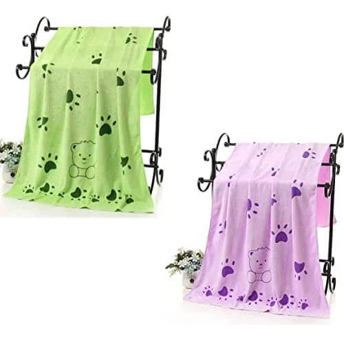 KUTKUT Pack of 2Pcs Dog Cat Towel, Looluuloo Microfiber Drying Towels for Dog, Dog Bath Towel, Beach Towel, Absorbent Towel Suitable for Small Medium & Large Dogs (Size: 140cm x 70cm) KUTKUT Pack of 2Pcs Dog Cat Towel, Looluuloo Microfiber Drying Towels for Dog, Dog Bath Towel, Beach Towel, Absorbent Towel Suitable for Small Medium & Large Dogs (Size: 140cm x 70cm)