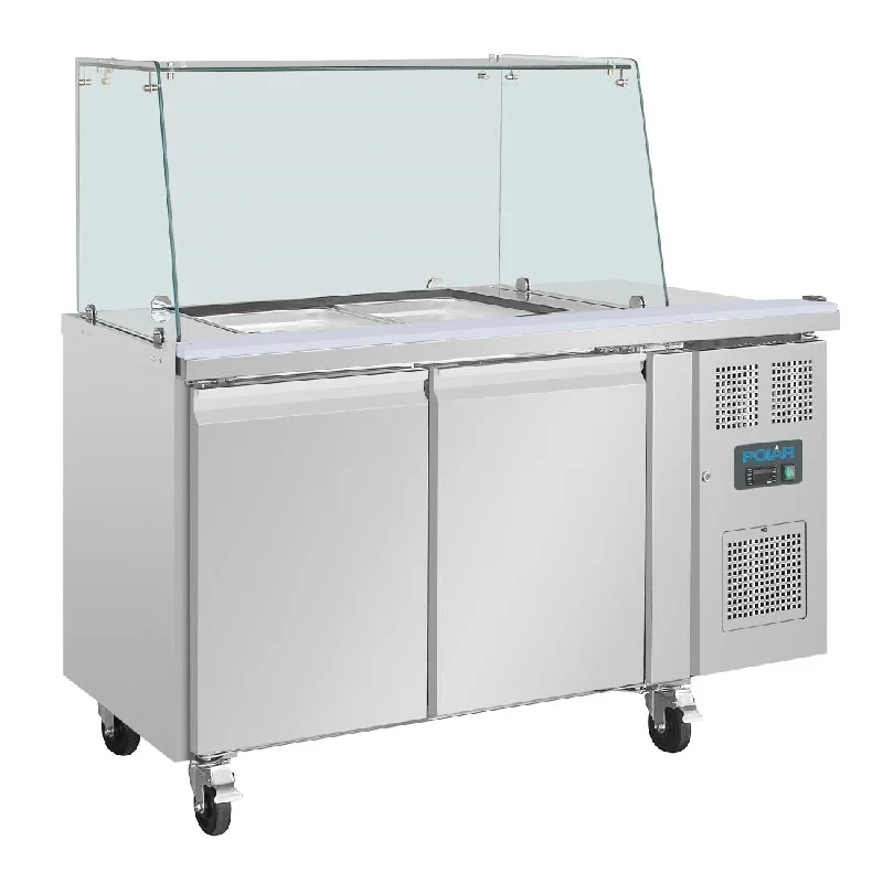 Pet ProductsPolar U-Series GN Saladette Counter with Square Sneeze Guard 2 Door