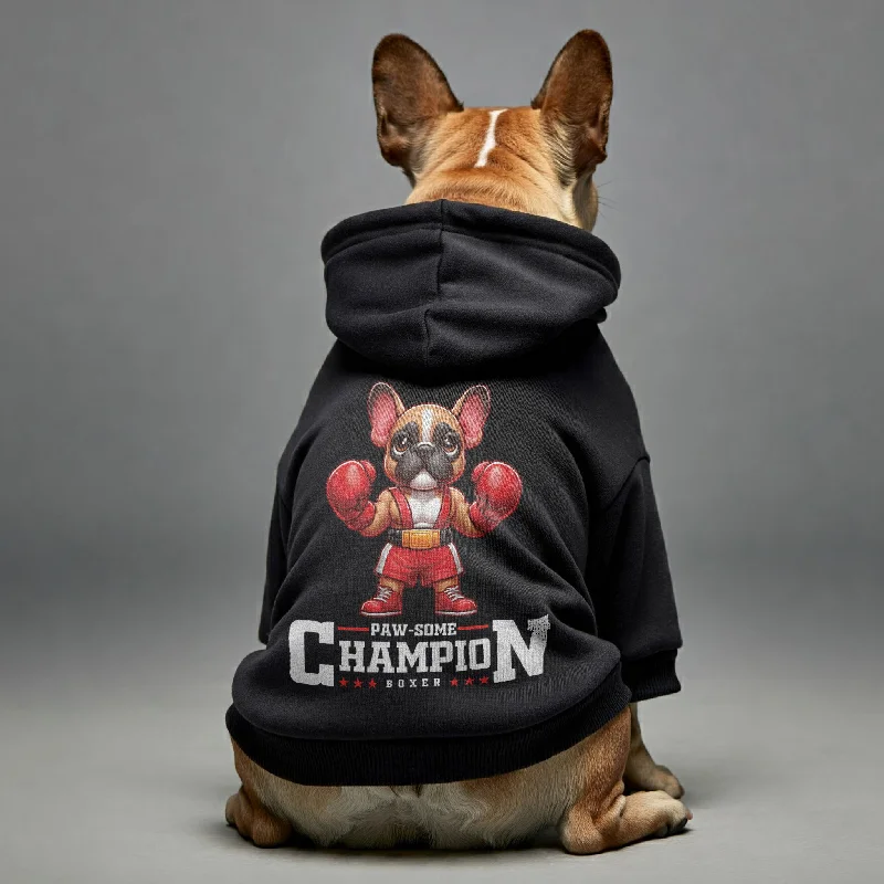 PAWSOME CHAMPION BOXER - Personalized French Bulldog Hoodies with Funny Quotes – Stylish, Cozy, and Premium 100% Cotton PAWSOME CHAMPION BOXER - Personalized French Bulldog Hoodies with Funny Quotes – Stylish, Cozy, and Premium 100% Cotton